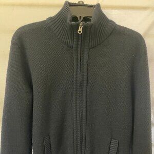 Buffalo David Bitton Men’s Faux Fur Lined Zip-Up Jacket/Sweatshirt-Navy Blue M